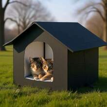 1pc Waterproof Oxford Cloth Cat Bed, Outdoor Cat House, Winter Warm Dog Bed, Foldable And Portable, Washable Aluminum Foil Pet House, Insulated Material For All Seasons, Waterproof And Insulated Pet Shelter, Outdoor Cat Cabin With Support Legs, Foldable Design For Winter Warmth, Suitable For Stray Animals, All-Weather Use - Multicolor - View 4