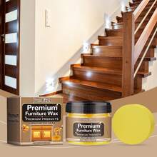 JUE FISH Furniture Polish Beeswax Wear-Resistant Wooden Furniture Floor Maintenance Beeswax Multi-Purpose Waterproof Furniture Cleaning Renovation Beeswax 80g - Màu vàng - Xem 1