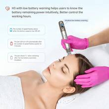 Wireless Derma Pen Beauty Pen H3 Automatic Microneedling Skin Care Beauty Machine With 2pcs 12pin Adjustable Cartridges - H3 Pen+12pcs Round Nano - View 10