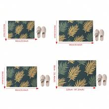 1pc Nordic Style Palm Leaf Entrance Mat, Non-Slip Absorbent Foyer Rug, Square Carpet For Indoor Entryway, Doormat, Bathroom, Laundry Room, Shower, Sink, Party, WashableChristmas Decor