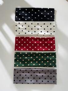 1件/2件/3件装 女士优雅甜美波点印花弹力运动头带，适合日常、健身、跑步、瑜伽等场合，吸汗发带头巾，时尚发饰，波西米亚风头带，优雅秋冬发饰，适合女士度假装扮，柔软头巾