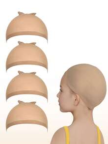 4PCS Nylon Wig Caps For Girls. Stretchy Stocking Caps For Wigs, Natural For Halloween, Cosplay. Small For Girls - Multicolor - View 13