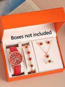 1pc Women's Fashion Simple 3-Eye Roman Scale Dial Quartz Wrist Watch & 6pcs Women's Elegant Quartz Watch Set (No Box) - Multicolor - View 14