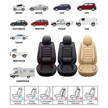 JDWBT Car Seat Covers Front Seats 1 Pack, Universal Leather Front Seat Covers, Car Seat Protector Airbag Compatible , For Most Automotive, Suvs, Trucks