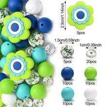 70pcs Colorful Flower Silicone Bead Set - Ideal For DIY Crafting Keychains, Necklaces, Bracelets, Decorative Pens, Jewelry And Pendants