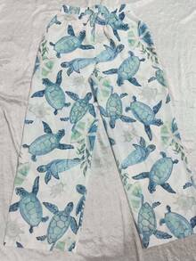 Women's Casual & Vacation Style Ocean Turtle Print Straight Leg Pants - Multicolor - View 3