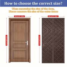 1 件磁性隔热门帘，防水牛津布，防寒，易于安装，磁条，棕色，灰色，防虫，无需钻孔，防止冷空气进入，90 * 210cm/35.43 * 82.68 英寸，100 * 210cm/39.37 * 82.68 英寸，适用于家庭和办公室，办公室门，现代门，耐用门