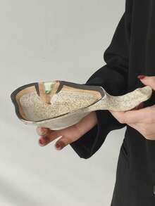 Cabin Kangaroo 1pc Unique Ceramic Video Storage Tray, Distinctive Design, Distinctive Shape, Distinctive Material, Storage Tray Advantages, Exquisite Handle, Practical And Aesthetic, Suitable For Ins-Style Home Environment, Storage Of Small Items, Tidy And Orderly Space, Decorative Ornaments, Placement On Living Room Coffee Table, Bedroom Vanity, Study Desk, Ideal Prop For Photography, Adds Artistic Atmosphere