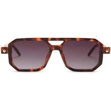 FEISEDY Vintage Square 70s Flat Aviator  Women Men Classic Retro Stylish Frame   B2622(018 Brown Tortoise Frame & Gradient Grey Purple Lens 52 Millimeters) - Type14 - 查看 3