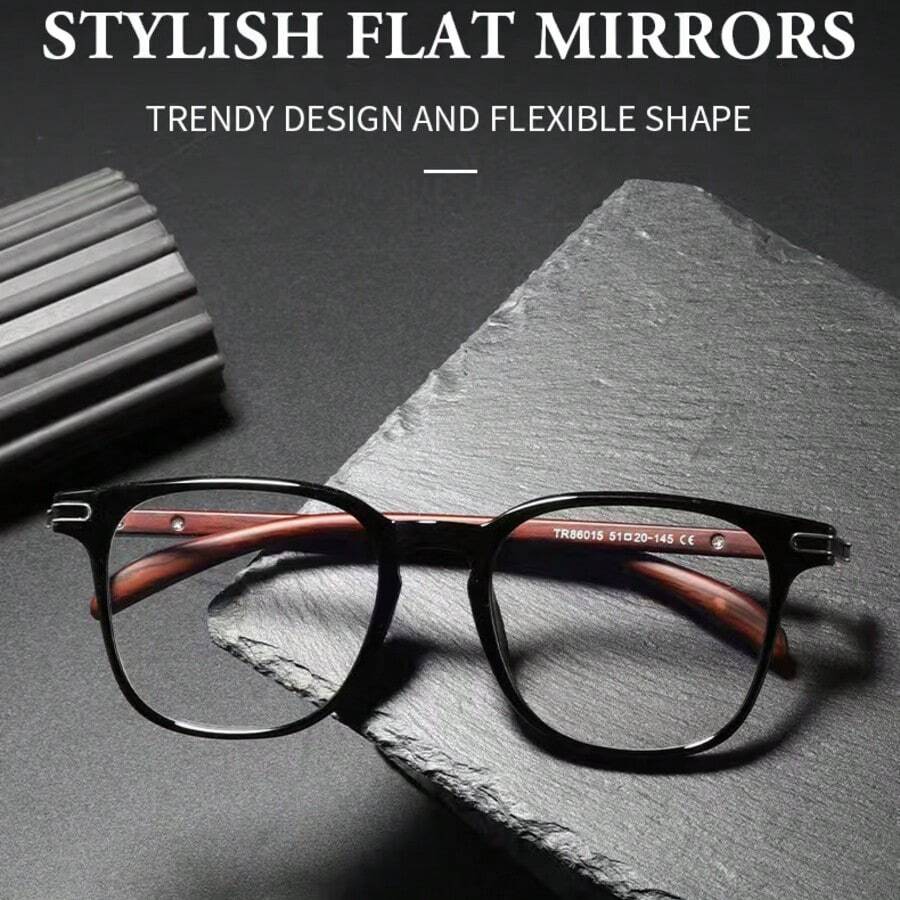 经典简约裸框无度数眼镜，日常办公无度数眼镜 WM86015 - 彩色 - 查看 1