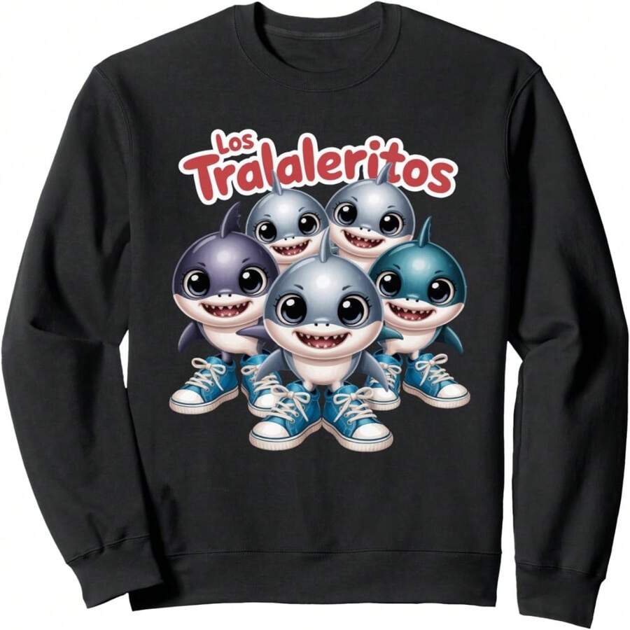 Los Tralaleritos Meme Tralala Viral Sweahirt - 黑色 27 - 查看 1