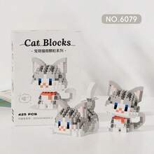 Mikro-Partikel Cartoon Figur einer Katze als Bauklötze, multifunktionale Bauklötze die sowohl als dekorative Accessoires als auch als Taschentuchboxen dienen, 3D Puzzle Bauklötze Dekorationen, ideale Geschenke zu Thanksgiving, Weihnachten, Halloween und Geburtstagen.