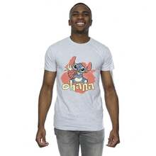 Disney Mens Lilo And Stitch Ohana Pineapple T-Shirt (Sports Grey) - 100% Cotton - 153gsm - (BI33395)