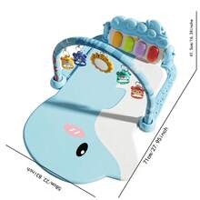 0+ 婴儿钢琴踢踏垫，音乐趣味钢琴玩具垫，带悬挂配件，镜子和踢踏钢琴声光 - 柔软的婴儿俯卧健身垫，适合婴儿、家庭游戏、露营、开发情感、视觉、智力、爬行、动手、抓握、感官、手眼协调、其他能力、互动玩具、听觉 - 彩色 - 查看 11