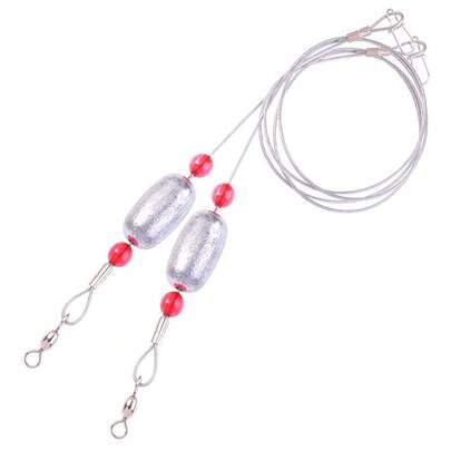 2 piezas/lote Aparejos de pesca con pesos, aparejos de pesca con pesos cilíndricos para pargo, lenguado, tambor para pesca en agua salada