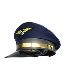 1 件男女通用飞行员/空乘人员帽子，宇航员太空部队帽，适合角色扮演，化装舞会配饰 - 彩色 - 查看 2