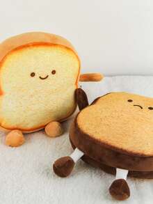 22cm Cute Toast Bread Plush Pillow, Funny Food Stuffed Doll, Home Decor Sofa Cushion, Adorable Bread Plush Doll, Gift For Easter, Christmas, Valentine's Day, Thanksgiving, Mother's Day, Father's Day - Multicolor - View 2