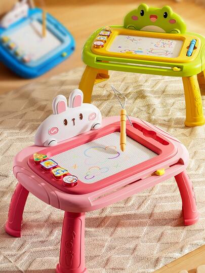 Kids Magnetic Drawing Board - 4 Colors Writing Painting Doodle Pad With Stamps For Pre-School Boys Girls, Doodle Board Pad Learning And Educational Toys Birthday Gift For 3+ Year Old Kids