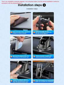 1pc Car Phone Holder, Bendable Soft Tube Suction Cup Rotatable Car Phone Mount For Dashboard/Windshield (2 Face Plates Randomly Sent)