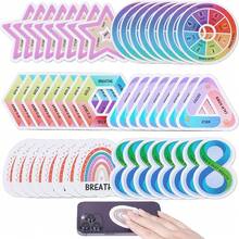 6/36/50 Pcs Mindful&Breathe Themed Stickers Non-Repeating Delicate Decoration For Holiday Gift Celebration Party&Home Decor Birthday Gift Skateboard Luggage Notebook Hand Account Water Bottle, Stickers For Teachers, Office Staff, Adults, School Teacher Classroom Supplies,Kpop,Scrapbook Supplies Decor,Teacher Office Gifts,