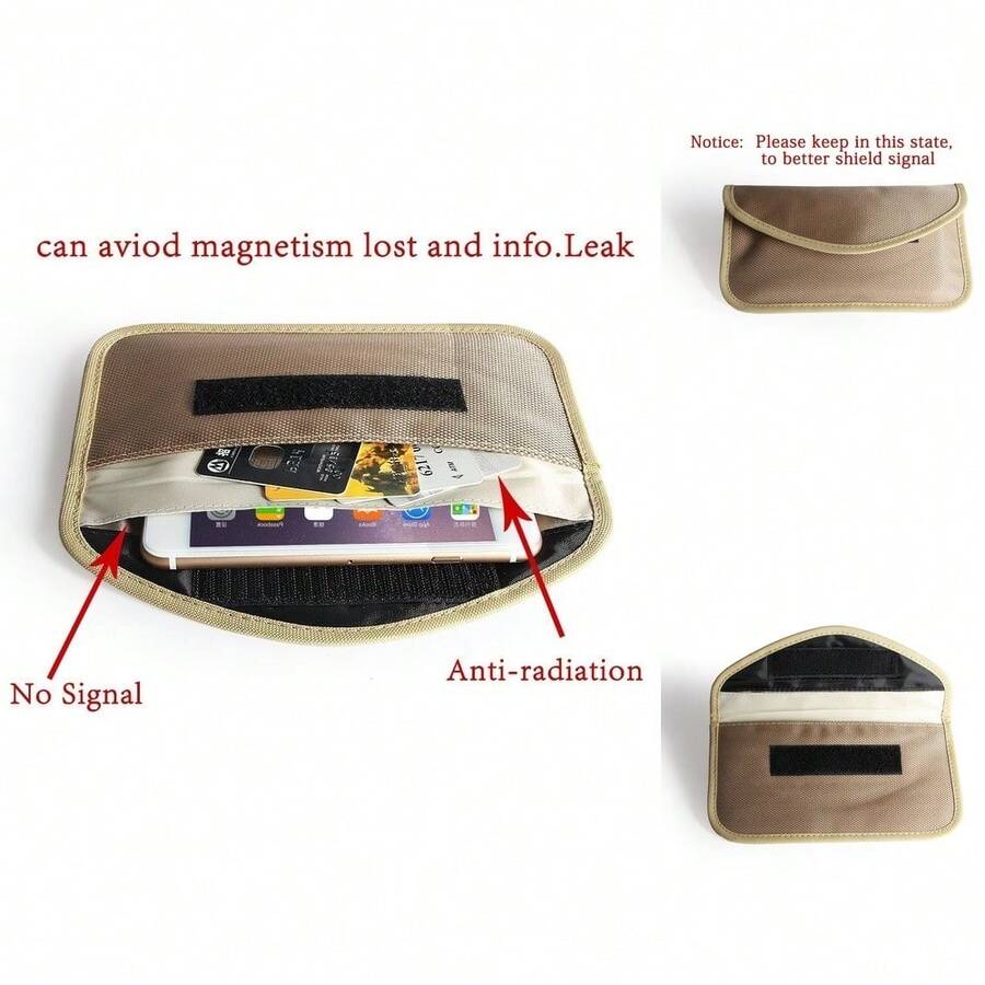 Gran Bolsa de Faraday Negra de Nylon - Bloquea Señales WiFi/GSM/LTE/NFC/RF, Ideal para Teléfonos , Tarjetas de Crédito y Llaves Automáticas - Negro - Ver 1