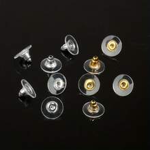 100-Piece Earring Kit - Including 2-Tone (Gold & Silver) Flying Saucer Earring Backs & Stud Stoppers, Suitable For Jewelry Making - Màu sắc hỗn hợp - Xem 2