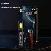 1pc Portable Bright LED COB Flashlight, Long Battery Life, Includes Lithium Battery, Mini Pocket Lamp, Floodlight Work Light With Magnet - As Shown In the Figure - View 11