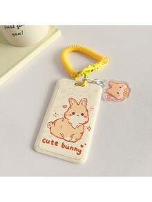 1 Stück süße Cartoon Tier Kartenhülle, wasserdicht und langanhaltend, mit Skateboard Design, einfach zu demontieren. Inklusive passendem Schlüsselanhänger und elastischem Seil. Cartoon Form, geeignet für Schülerausweise, Busfahrkarten, Essenskarten Schutzhüllen, Schlüsselanhänger Arbeitsausweise, Zugangskarten, Arbeitsausweise