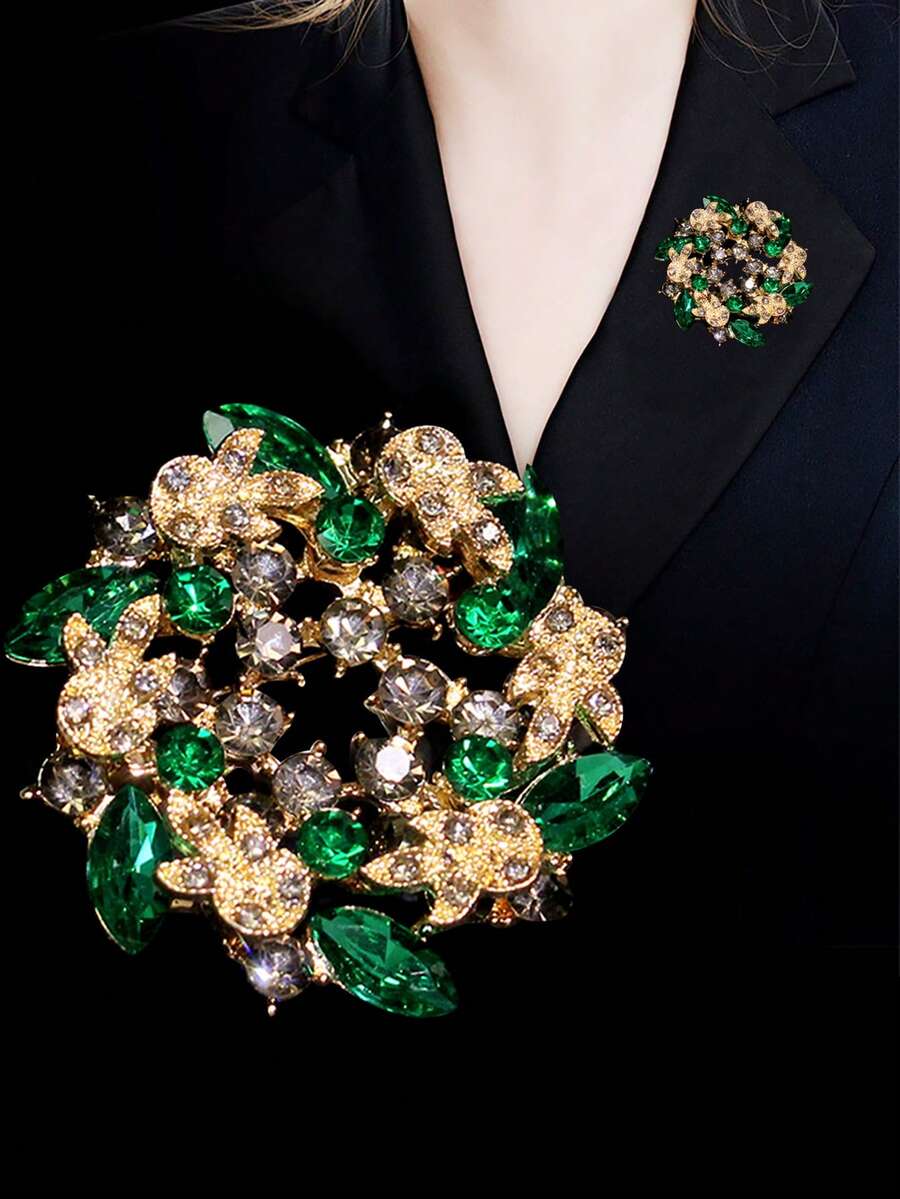 1pc Vintage Baroque Style High-End Purple Bougainvillea Brooch, Fashionable Elegant Floral Wreath Pin, Creative Cute Clothing Accessory