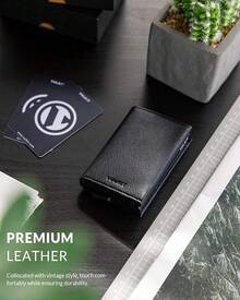 Tarjetero con bolsillo para dinero, billetera emergente, RFID anti-escaneo, estuche delgado de metal para tarjetas bancarias, puede contener 5 tarjetas y billetes - Cruz negra - Ver 3