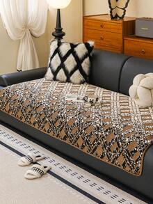 1 Stück Herbst/Winter Plüsch Dicke Warme Sofakissenbezug, Moderner Minimalistischer Rutschfester Sofasitzpolster, Staubdicht und Waschbar Sofabezug, Braun Weich und Farbbeständig, Haustierfreundlicher Schutzbezug, Verstellbar für Ecksofa, Geeignet für Schlafzimmer, Büro, Wohnzimmer Kombinationsmöbel, L-förmige Sofadecke und 1/2/3/4 Sitzer Sofa