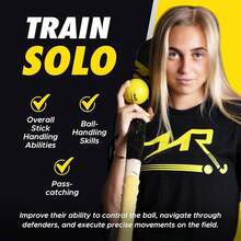 Hockey Trainer, Professional Field Hockey Ball For Solo Hockey Training, Off-Field Speed Training System, Hockey Stick Handling Balls, Portable With Sturdy Bungee Line, 1 Count