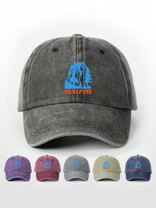 1pc Printed Washed Baseball Cap, Outdoor Sun Protection Casual Hat Suitable For Travel, Beach, Vacation, Fashion Versatile Y2K Style Unisex Sun Hat