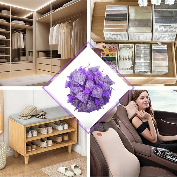 Bolsitas de lavanda francesa para cajones y armarios, aromas frescos, ambientador para armarios y roperos de 30g