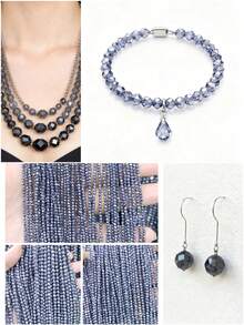 1 Strang natürliche, facettierte, mehrfarbige Saphir-Perlen, geeignet für Schmuckherstellung und DIY-Accessoires