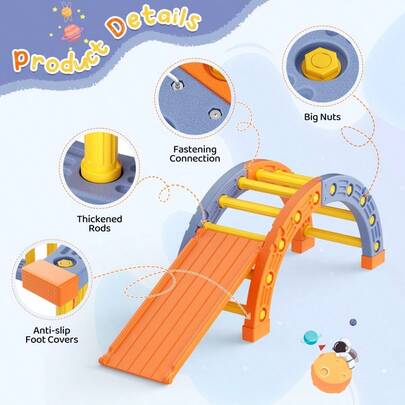 Toddler & Teenager Climbing Set – Plastic Tripod Ladder With Ramp/Arch/Ladder/Slide, Indoor Montessori Climbing Frame