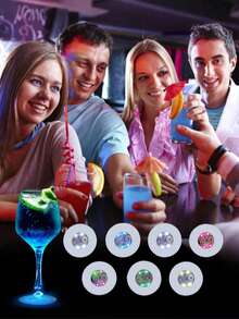 40-Pack LED Drink Coasters (20 RGB + 20 White), Paper Lanterns & Bottle Lights – Ideal For Clubs, Weddings, Halloween & Christmas - 40PCS白色+彩色杯墊 - 查看 5