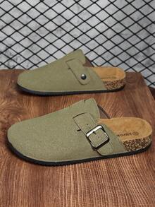 Mules pour hommes, sandales souples en bois décontractées, mules sans dos, convenant pour l'été et l'automne/hiver, grande taille, bureau et loisirs - Beige - Voir 5