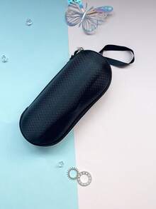 1 hộp có khóa kéo, túi có khóa kéo, hộp đựng kính râm màu đen, hộp đựng kính không cần toa, túi đựng kính - màu đen - Xem 2