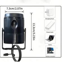 1. Christmas Projector, Can Project Dynamic Patterns Including Old Man, Reindeer, Snowman, Snowflake - USB Powered, Indoor/Outdoor Christmas Decoration, Durable Plastic Snowflake Machine, Suitable For Christmas, New Year, Valentine's Day, Wedding - Easy To Install, No Battery Required, LED Light, No Lighting Effect - Black - View 6