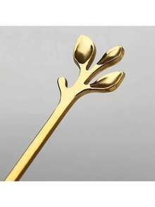 6 pièces Cuillères à café en acier inoxydable, cuillères en acier inoxydable dorées créatives et personnalisées, set de couverts pour café, thé et dessert, cuillères à mélanger