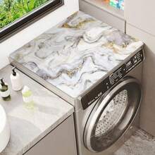 1pc, Washing Machine Dust Cover Pad,Dry Bathroom Drain Pad And Placemat For Tableware Marbleized Pattern, Perfect For Washing Machine Dust Cover Mat, Washstand Drain Pad, Soft Faucet Absorbent Mat, Washstand Cup Mat, Kitchen Accessories, Bathroom Accessories