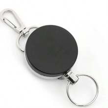 Recoil Buckle Keyring Holder - Resilience Steel Wire Rope Retractable Spring Key Ring Anti-Lost Outdoor Accessory Gifts For Women