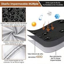 HomeChi Funda para Juego de Muebles de Patio, Impermeable, Resistente a los Rayos Funda Asiento Patio 420D Pesado Oxford Banco Exterior Funda Sof Muebles Patio para Mesa de Comedor Juego Sillas - inicial - Ver 3