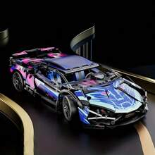 1585pcs Sports Car Building Blocks Set, Multi-Color Plastic Interlocking Bricks, DIY Craft Kit, Office & Home Decor, Creative Party Game, Ideal For Easter, Halloween, Christmas Gifts