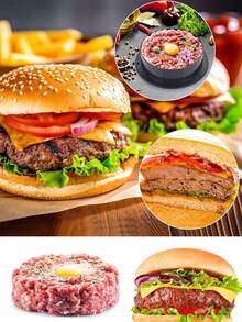 1 件 3 合 1 不粘肉牛肉蔬菜汉堡模具、汉堡压饼机、饭团和年糕压饼 DIY 工具、汉堡饼制作工具、肉饼模具、汉堡压饼机、圆形不粘汉堡饼牛肉烤饼压饼模具制作器、厨房饼机、牛肉饼压饼机、厨房小工具、适用于烧烤、汉堡包 - 彩色 - 查看 6