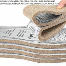 1 Pair Of Thickened Wool Felt Insoles For Warmth, Shock Absorption And Pressure Relief. Multiple Sizes Available For Arbitrary Cutting