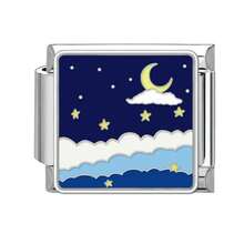 1/5/10/20/30/50pcs Stainless Steel Modular Bracelet Components, Romantic Starry Night Sky Series, DIY Detachable Bracelet Spring Cube