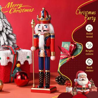 30cm クリスマス ナッツクラッカー 人形 兵士 創造的 ドール 木製 ペンダント ハンドクラフト ビンテージ ギフト オーナメント クリスマス 新年 ホームデコレーション