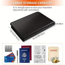 Fireproof Document Organiser With Zipper & Labels – Portable File Folder Box For Paperwork Storage, Certificates & Receipts – Filing Bag For Home & Office - Colour Version - View 4